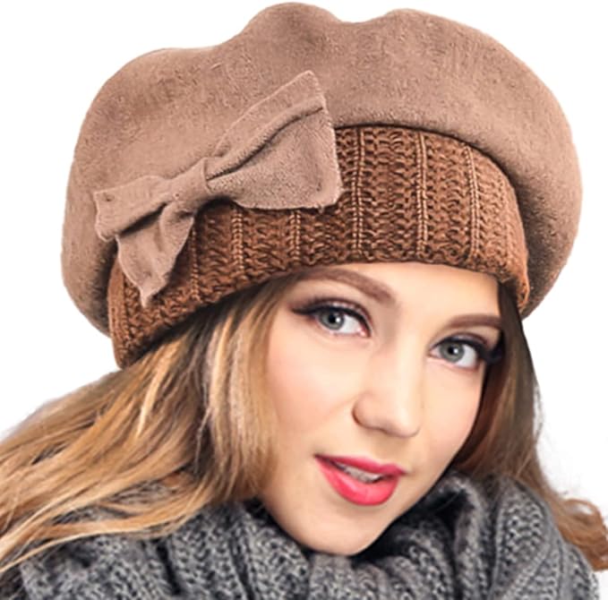 VECRY Women's 100% Wool Bucket Hat Felt Cloche Beret Dress Winter Beanie Hats