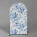 Blue Toile Arch Backdrop Vintage Floral French Toile Style Backdrop Elegant Blue and White Botanical for Wedding Baby Shower Classic European Party Decor Photography Background (G4224,5FT)