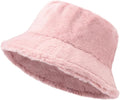 Winter Soft Faux Fur Plush Bucket Hat, Lovely Fisherman Cap, Fashion Outdoor Thick Warm Sun Cap for Women