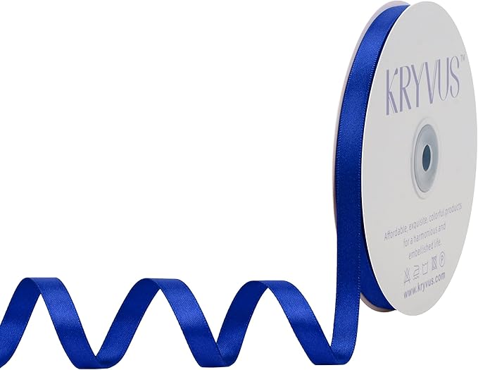 Royal Blue Satin Ribbon, Double Faced 3/8 Inch X 50 Yards, Premium Satin Ribbon for Gift Wrapping, Crafts, Wedding Party Decor