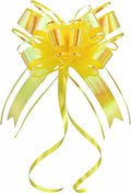 Pull Bows for Gift Wrapping, Large Iridescent Gold Bow for Presents, Gifts Basket, Christmas, Birthdays, Parties, and Everyday(6 inches, 10PCS)