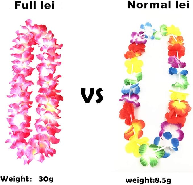 ALIMITOPIA Hawaiian Hula Leis Dance Wreath Garland Artificial Flowers Fabric Neck Loop for Luau Party Costumes (Four Colors)
