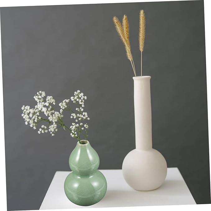 Cabilock 1pc Gourd Shape Hydroponic Vase Elegant Ceramic Flower Arrangement Decor Unique Home Decoration for Office and Restaurant for Friends