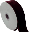 10 Yards Burgundy Velvet Ribbon Spool(Wine, 1 1/2")