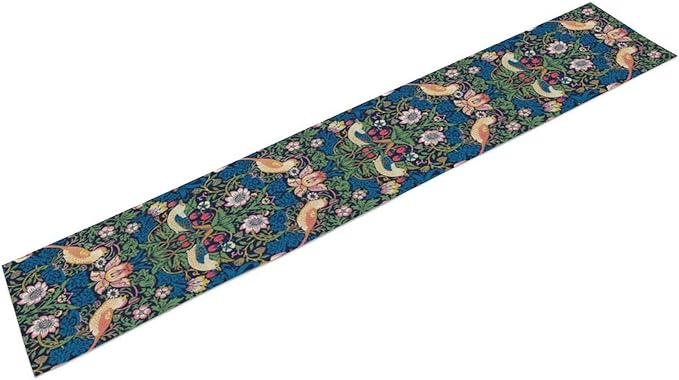 William Morris Floral Table Runner, Vintage Flowers Botanical Printed Table Runner for Home Kitchen Dining Table Decoration,13x36 Inch