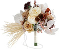 S_SSOY Wedding Bouquet Bride,Bride Bridal Bouquet Bridesmaid Artificial Flowers for Ceremony Anniversary Party Bridal Shower Decoration Wedding Bouquets (Caramel Champagne)