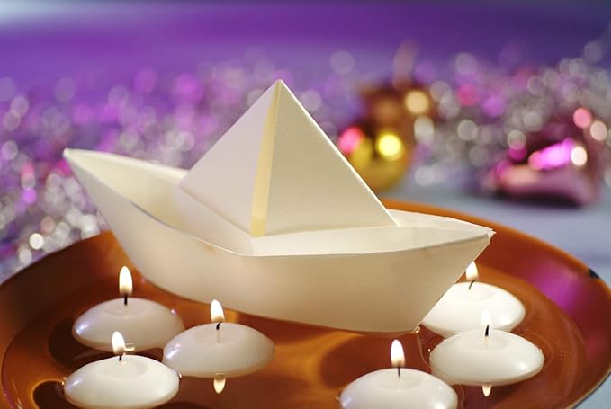 D'light Online Medium Floating Candles 2 3/8 Inch Bulk Pack for Events Floating Candles for Weddings, Spa, Home Decor, Special Occasions and Holiday Decor (Set of 96, White)