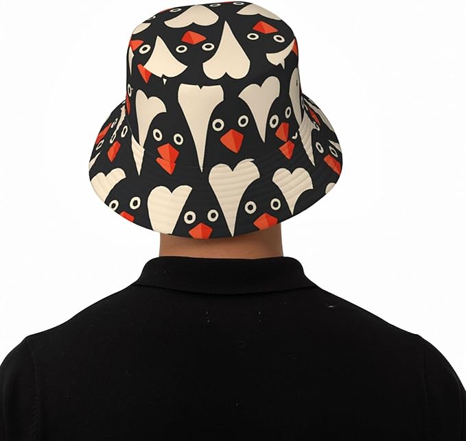 Christmas Navy Blue Tree Bucket Hat Novelty Sun Hats Trendy Fisherman Cap for Men and Women