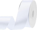 White Ribbon 60 Yards 1 1/2 inch White Satin Ribbon Wide Gift Ribbons for Flower Floral Arrangement Gift Wrapping Chair Cheer Bows Wedding Bride Sash Baby Shower Christmas Bedroom Decor