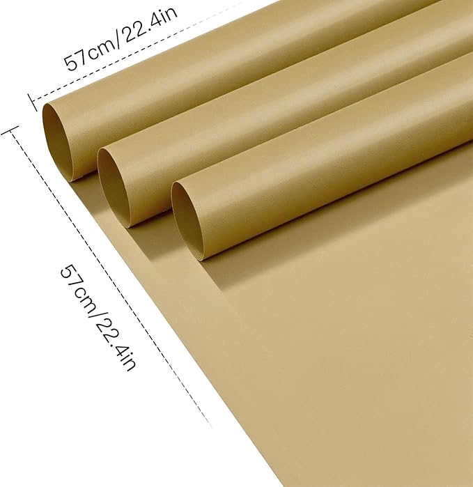 WRAPAHOLIC 20 Sheets Flower Wrapping Paper - 22.4 x 22.4 inch Kraft Color Water-Resistant Floral Bouquet Wrapping Paper, Florist Supplies Packaging for Wedding Birthday Gift DIY