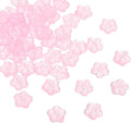 PATIKIL Random Glass Flower Beads, 50Pack Transparent Floral Beads Hibiscus Beads for DIY Jewelry Making Bracelets Bulk, Light Pink