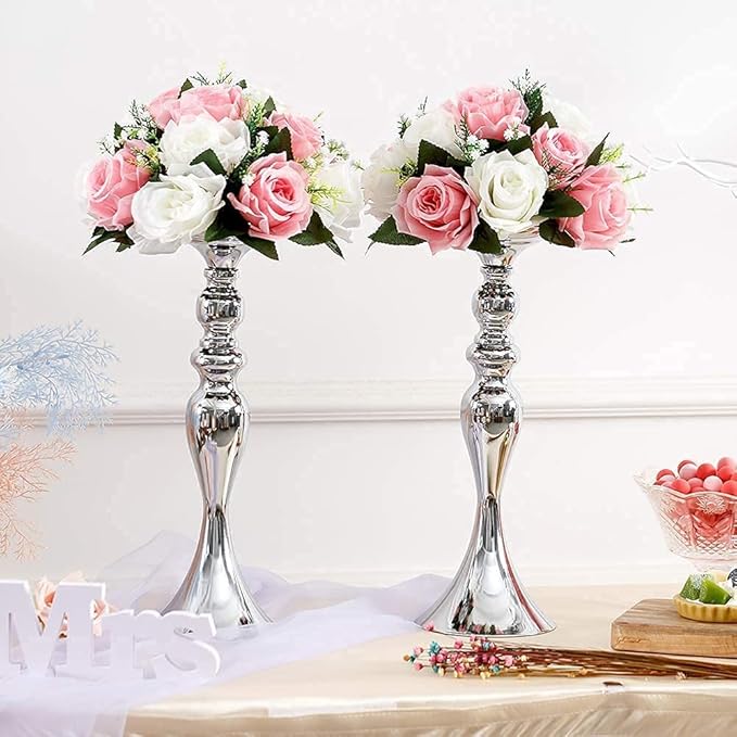 Sziqiqi Pack of 2 Fake Flowers, Silk Rose Flowers, Suit for Wedding/Party Centerpiece Road Lead Flower Rack Decorations, 2 Pieces