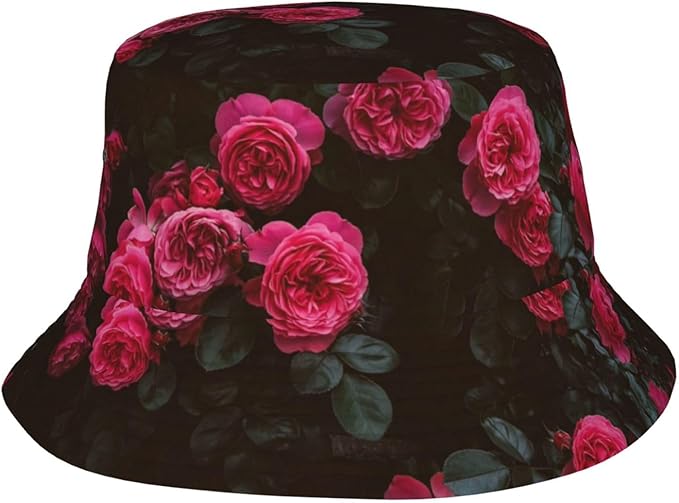 Rose Bucket Hat Womens Fisherman Hat Flower Sun Hats Cute Caps Rose Flower Hats for Women Outdoor