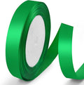 25 Yards 5/8 inch Satin Ribbon, Solid Color Fabric Ribbon Perfect for Gift Wrapping, Wedding, Handmade Bows, Floral Bouquets and Party Decoration(Green)