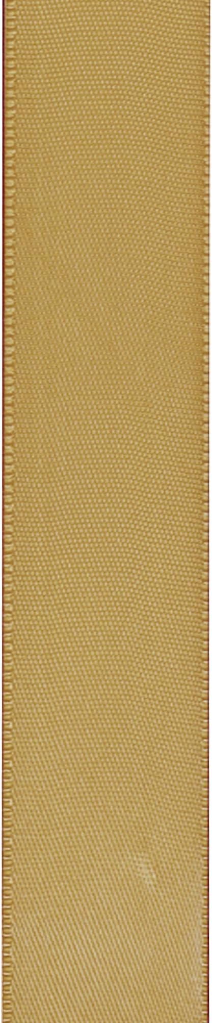 LIUYAXI Pale Gold Satin Ribbon, Double Faced 5/8" X Continuous 25 Yards Ribbons Perfect for Gift Wrapping Bows Bouquet Wedding Craft and More