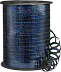500 Yards Shiny Metallic Black Curling Ribbon with Spool, 1/5" Holographic Curly Ribbons - Ideal for Gift Wrapping, Birthday, Halloween, Christmas Party Decorations, Balloon String