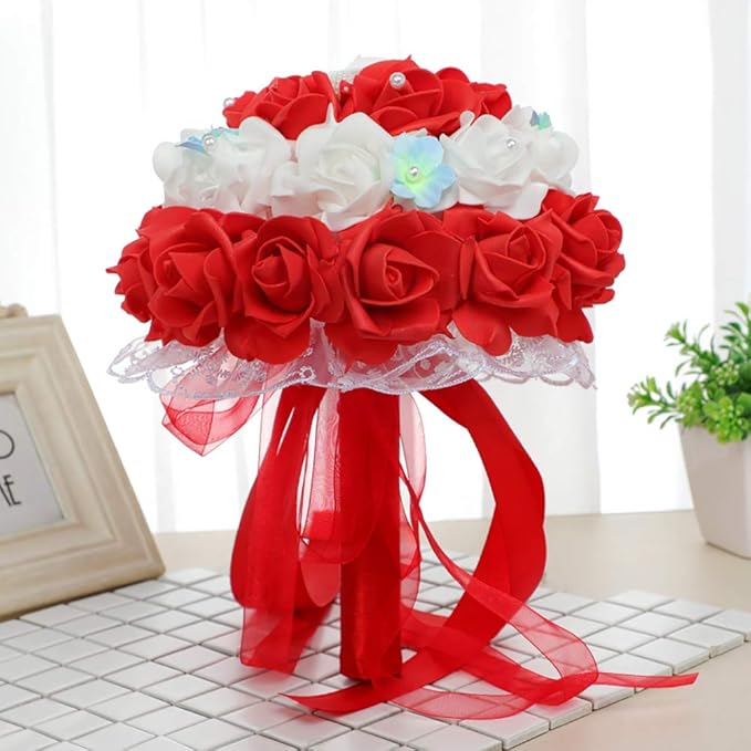 200pcs Artificial Red Foam Rose Flower Head, 3-Inch Fake Flower Heads Stemless Flowers for DIY Crafts,Wedding Bouquets Centerpieces Arrangements Party Baby Shower Home Decor (Red)