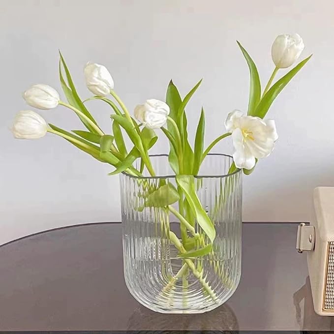 Clear Acrylic Tall Pedestal Vase, Modern Transparent Decorative Centerpiece for Flowers,Non-Breakable Lightweight Plastic Bouquet Vase for Dining Table,Entryway,and Living Room Home Decor