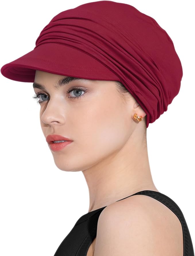 Chemo Headwear Viscose Newsboy Cap for Women Fall and Winter Hats