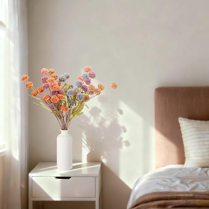 ZMTECH 12pcs Fake Flowers for Vase, Fall Bouquet Artificial Flowers for Home Decor, Silk Flowers with Stems for DIY Floral Arrangements Vase Fillers Home Decorations