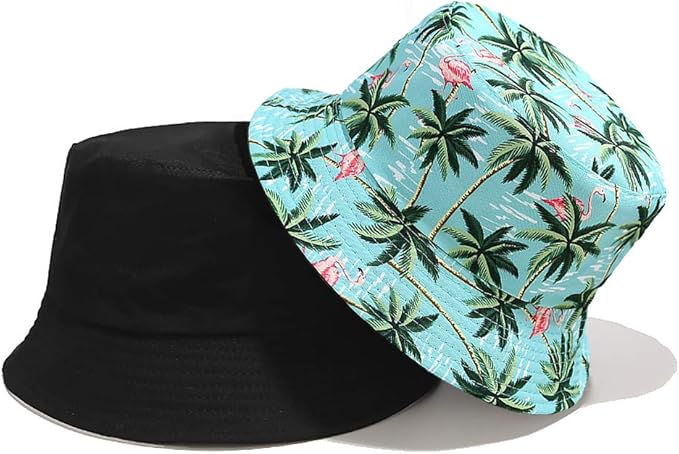Malaxlx Unisex Bucket Hat Beach Sun Hat Aesthetic Fishing Hat for Men Women Teens, Reversible Double-Side-Wear