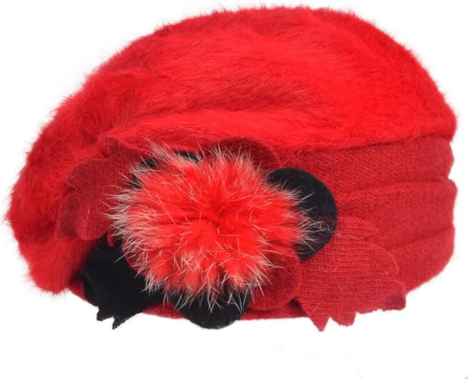VECRY Women's 100% Wool Bucket Hat Felt Cloche Beret Dress Winter Beanie Hats
