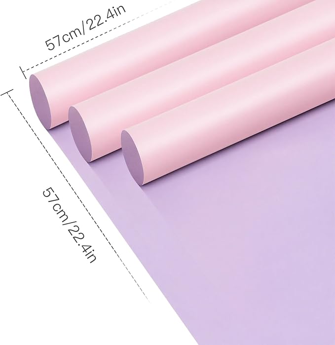 WRAPAHOLIC 20 Sheets Flower Wrapping Paper - 22.4 x 22.4 inch Lilac Purple Color Water-Resistant Floral Bouquet Wrapping Paper, Florist Supplies Packaging for Wedding Birthday Gift DIY