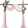 VEVOR Artificial Wedding Arch Flowers Kit, Pink Wedding Arch Flowers with Drapes Kit- 2 Pcs Floral Arrangement, 2 Pcs Sheer Drapes, for Ceremony Bouquets Reception Backdrop Decoration（No include wood）