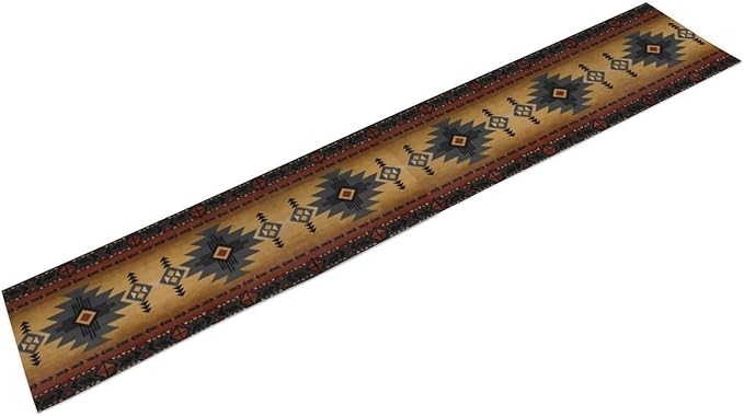 Aztec Table Runner, Southwestern Ethnic Geometric Triditional Table Runner Table Setting Decor for Kitchen Garden Farmhouse Party Holiday Dinner Home, 13x108 Inch
