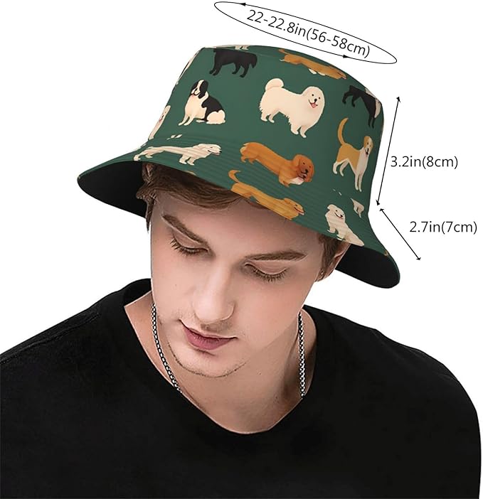 Christmas Navy Blue Tree Bucket Hat Novelty Sun Hats Trendy Fisherman Cap for Men and Women