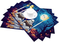 PVC Placemats Set of 4 Wipeable Table Mats Washable Heat Resistant Non Slip Vinyl Dining Table Mat for Kitchen Indoor Outdoor Patio Farmhouse Place Mats Halloween Pumpkin Ghosts Castle Decorative