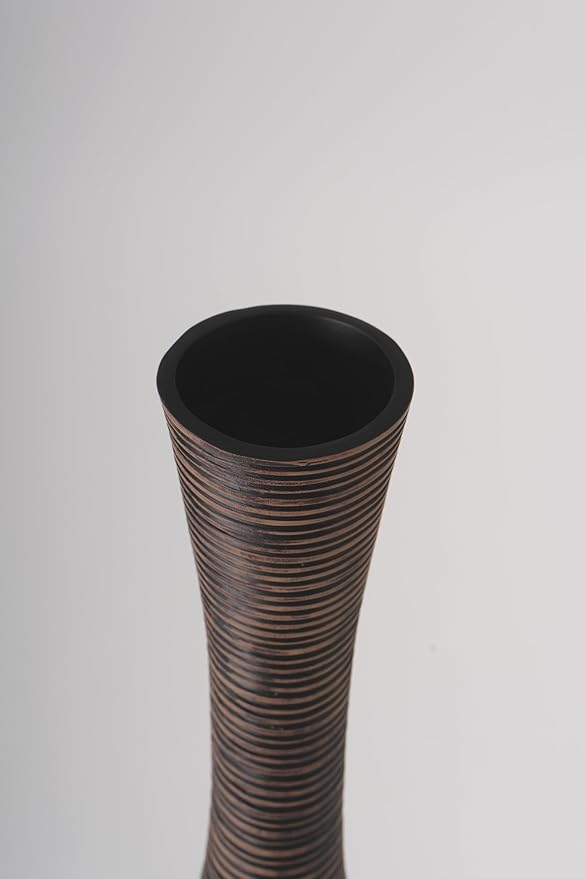 Leewadee Decorative Tall Floor Vase for Living Room Decor, 34 inches, Brown, Resin