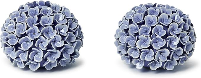 Two's Company Hydrangea Flower Bud Vases and Taper Candle Holders, 5.5-Inch, Set of 2