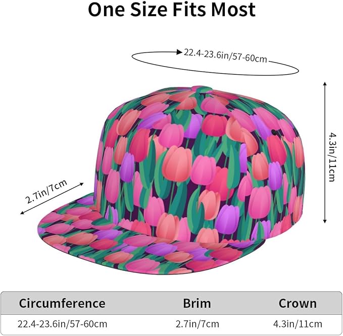 Tulip Flower Baseball Cap for Women Baseball Caps Flower Hat Tulip Baseball Hats Womens Cap for Outdoor