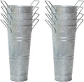 Notakia Galvanized Metal Vases Farmhouse French Flower Bucket Vases for Cut Flowers for Home Decor and Wedding Table Centerpiece Decorations (Silver Set of 8)