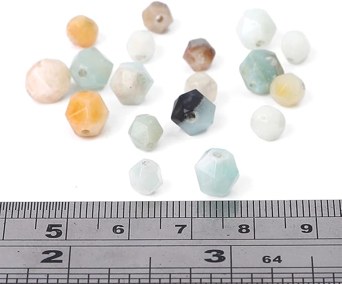Faceted Natural Amazonite Stone Round Beads 6mm 36cm/Strand for Jewelry Making