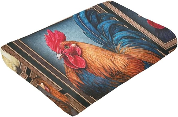 Rooster Blanket Chicken Throw Blanket Farm Animal Soft Cozy Fleece Fuzzy Stuffed Plush Flannel Gifts for Girls Women Boys Kids Adults 50"X60"
