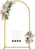 7.2 FT Wedding Arch Backdrop Stand, Gold Metal Arch Backdrop Stand for Wedding Party Ceremony Birthday Bridal Baby Shower Photo Booth Garden Floral Balloon Arches Decoration
