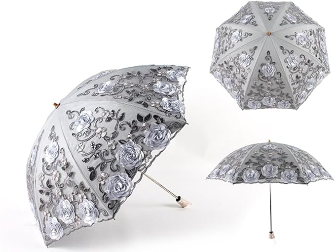 Honeystore Flower Lace Parasols for Wedding Party Lace Bridal Umbrella
