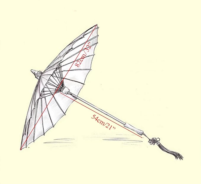 33" Handmade Oiled Parasol Bamboo Silk Umbrella Chinese Japanese Art Classical Dance Umbrella Plum Blossom for Wedding Parties Photography Costumes Cosplay Decoration and Other Events
