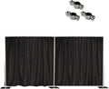 Crowd Control Center 8'x20' Pipe and Drape Backdrop Kit in Premier Fabric (8'x20' Black+Clamps)