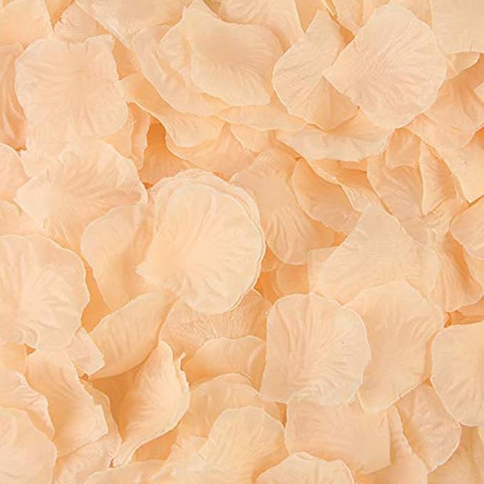 LZXD 1000 Pieces Champagne Artificial Silk Rose Petals Flower Decoration Wedding Party Color Champagne