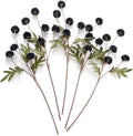 Laelfe Black Kiku Artificial Flower - 5 Pcs Fake Pompon Mums Silk Small Chrysanthemum Faux Ball Fall Flower Stem Decor for Halloween Wedding Filler DIY Bouquet Centerpieces Arrangements Shower(Black)