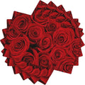 Red Rose Linen Table Placemats Set of 6 Beautiful Red Rose Placemats Home Party Kitchen Indoor Holiday Rustic Washable Heat Resistant Table Mats 12 x 18 Inch