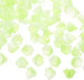 PATIKIL Glass Trumpet Flower Beads, 200 Pcs Gradient Flower Bead Charm for Jewelry Making DIY Craft, Bracelets, Earrings, Necklaces Decorations, Light Green