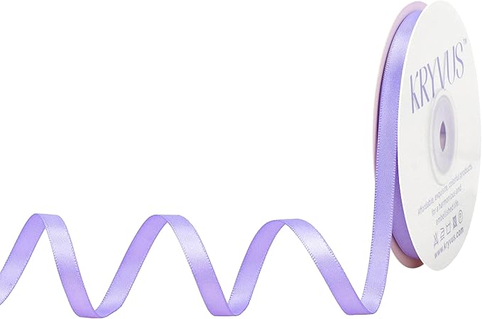 Lilac Satin Ribbon, Double Faced 1/4 Inch X 25 Yards Lilac Ribbon, Premium Satin Ribbon for Gift Wrapping, Crafts, Hair Bow Making, Sewing, Flower Bouquet, Wedding Party Decor
