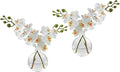 Artificial Orchid White Artificial Flower 10 in Small Fake Plant Table Shelf Decor Flower with Vase Fake Water