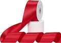 Red Satin Ribbon, Double Faced 2 Inch X 25 Yards Red Ribbon, Premium Satin Ribbon for Gift Wrapping, Crafts, Hair Bow Making, Sewing, Flower Bouquet, Wedding Party Decor