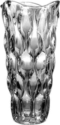 9.85" High Gray Glass Flower Vase for Home Decor, Dining Wedding Table Office Holiday Party Centerpiece Decoration