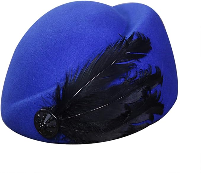 ORIDOOR Women Vintage 100% Wool Felt Flowers Bucket Cloche Bowler Hat Church Wedding Beret Hat